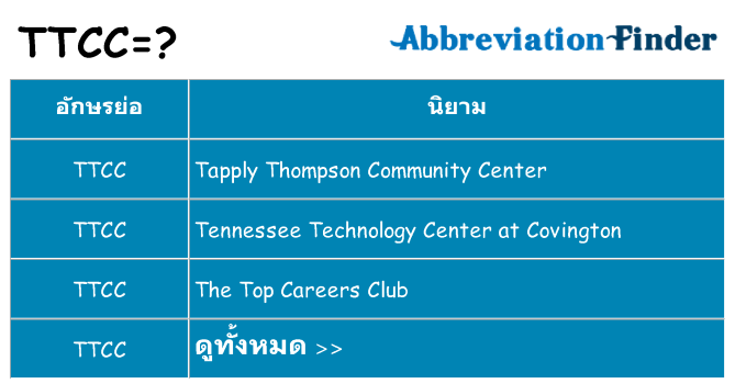 อะไรไม่ ttcc ถึง