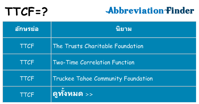 อะไรไม่ ttcf ถึง