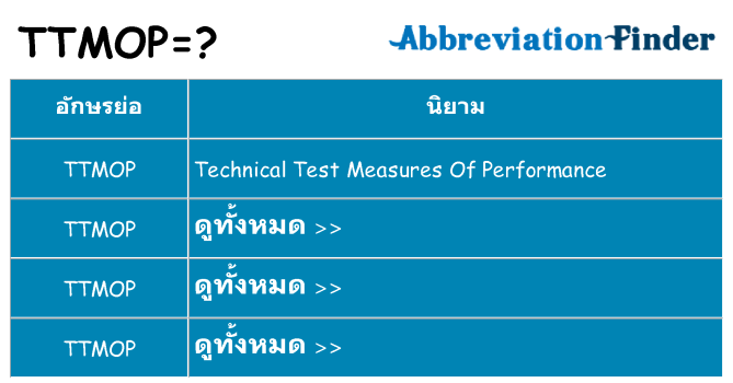 อะไรไม่ ttmop ถึง
