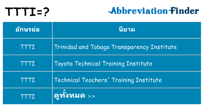 อะไรไม่ ttti ถึง