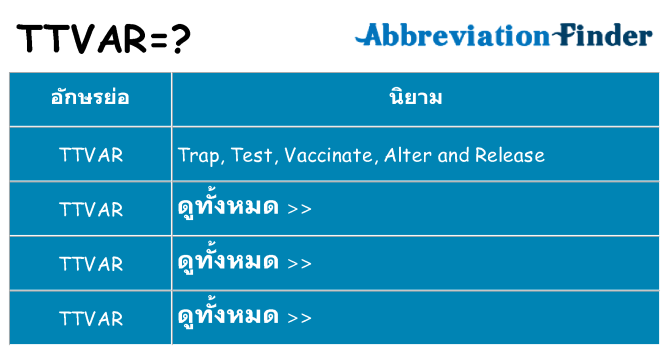 อะไรไม่ ttvar ถึง