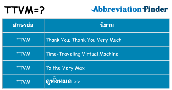 อะไรไม่ ttvm ถึง
