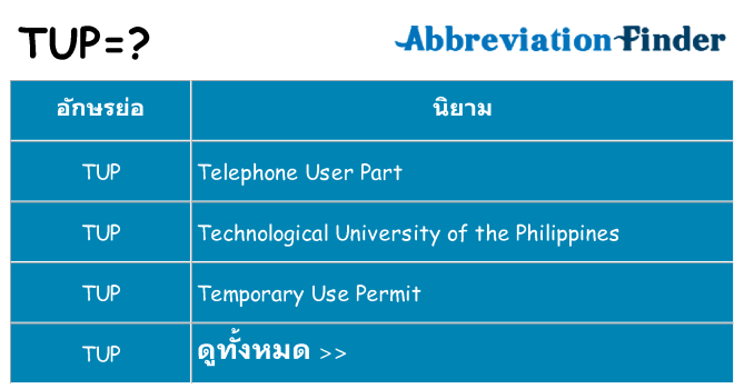 อะไรไม่ tup ถึง