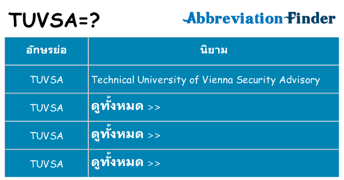 อะไรไม่ tuvsa ถึง