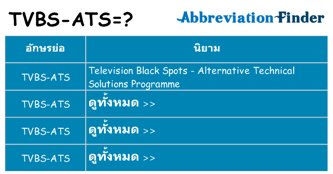 อะไรไม่ tvbs-ats ถึง