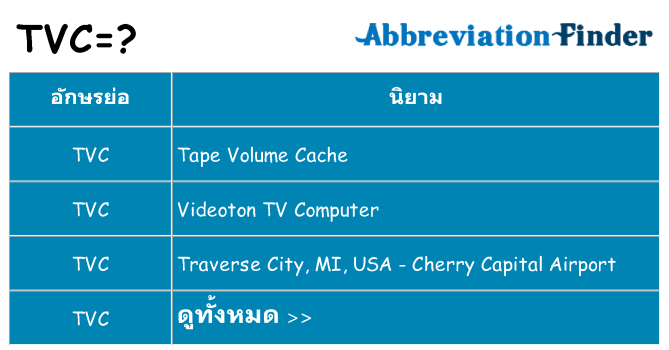 อะไรไม่ tvc ถึง