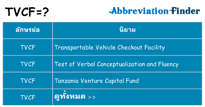 อะไรไม่ tvcf ถึง