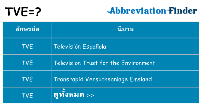 อะไรไม่ tve ถึง