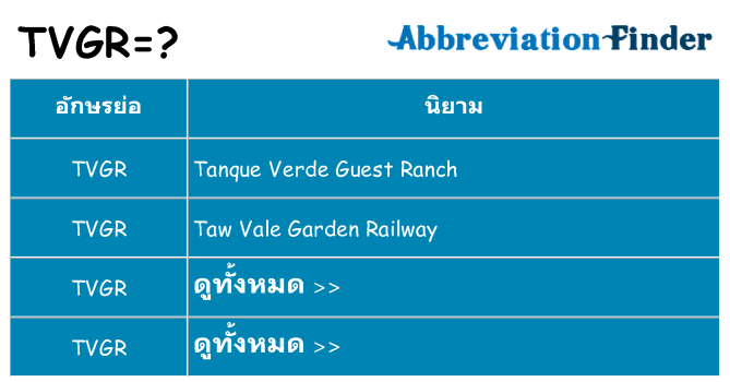 อะไรไม่ tvgr ถึง