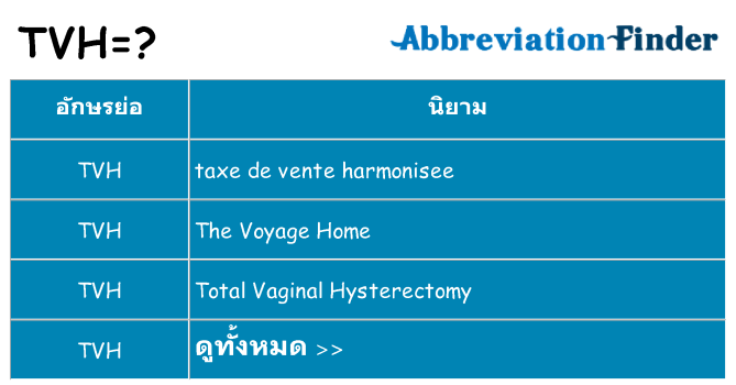 อะไรไม่ tvh ถึง