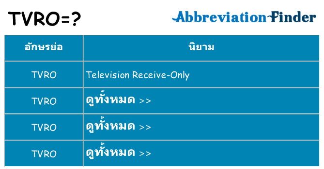 อะไรไม่ tvro ถึง