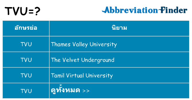 อะไรไม่ tvu ถึง