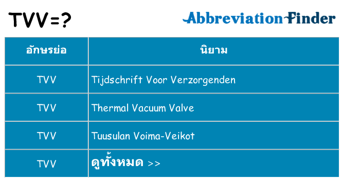 อะไรไม่ tvv ถึง