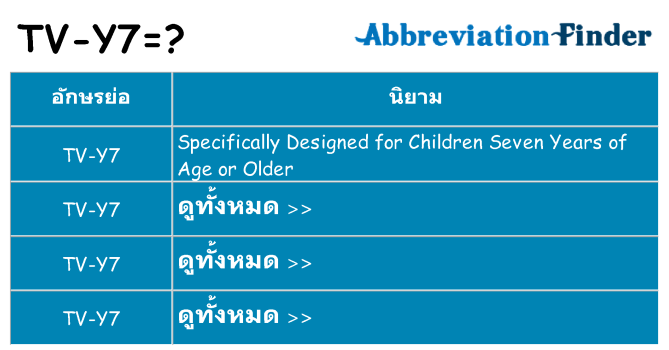 อะไรไม่ tv-y7 ถึง