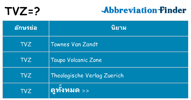 อะไรไม่ tvz ถึง