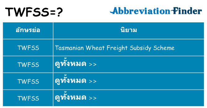 อะไรไม่ twfss ถึง