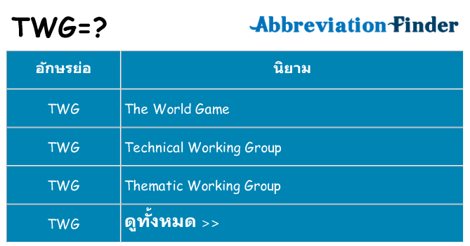 อะไรไม่ twg ถึง