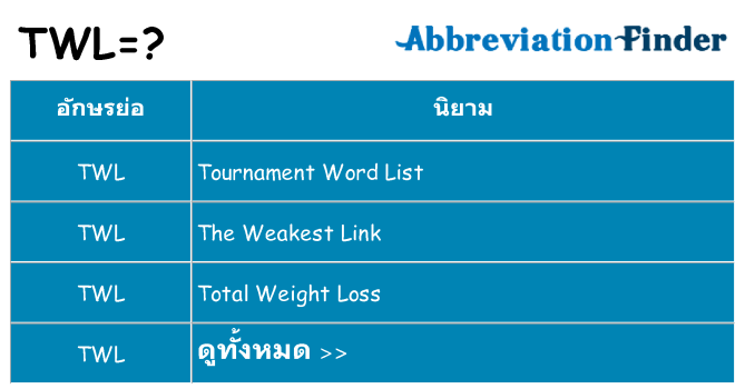 อะไรไม่ twl ถึง