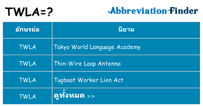 อะไรไม่ twla ถึง