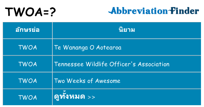 อะไรไม่ twoa ถึง