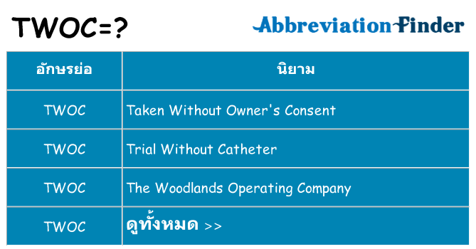 อะไรไม่ twoc ถึง