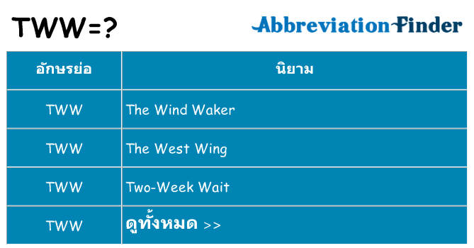 อะไรไม่ tww ถึง