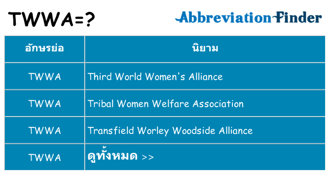 อะไรไม่ twwa ถึง