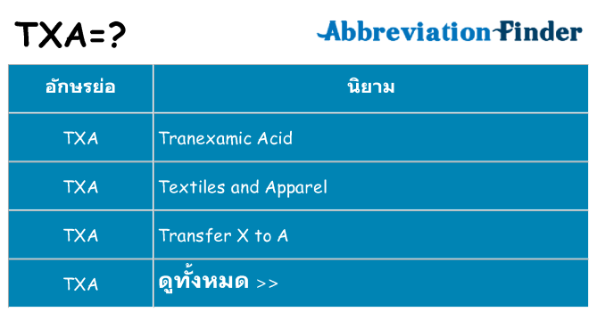 อะไรไม่ txa ถึง