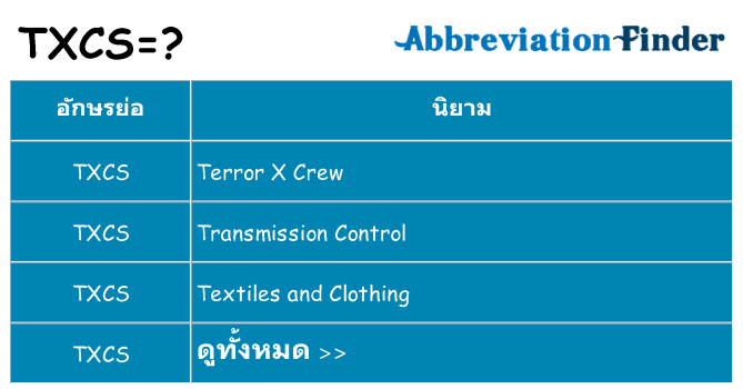 อะไรไม่ txcs ถึง