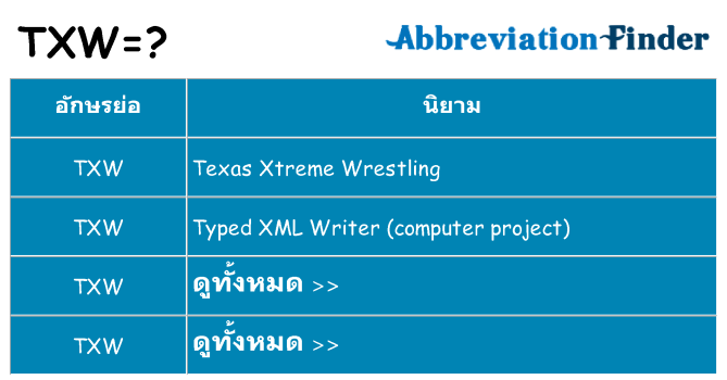 อะไรไม่ txw ถึง