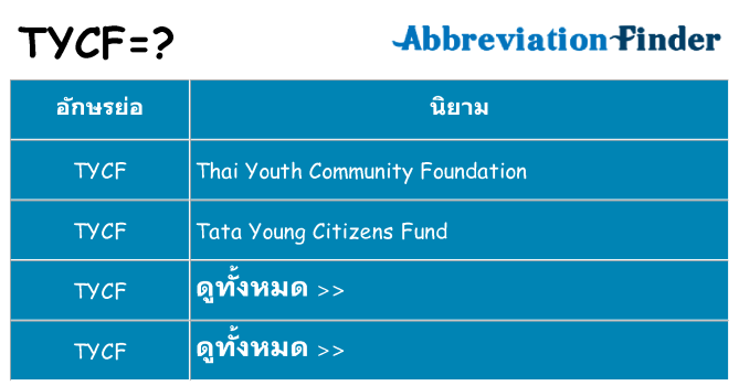 อะไรไม่ tycf ถึง