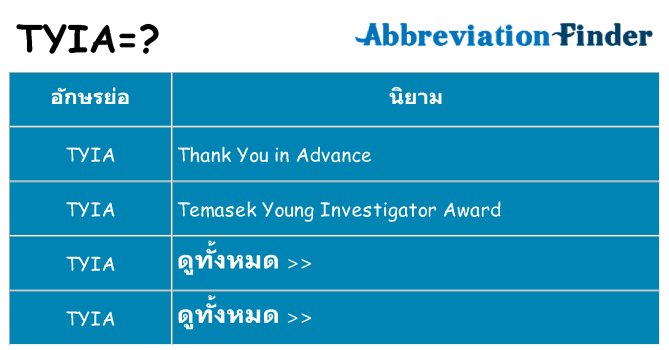 อะไรไม่ tyia ถึง