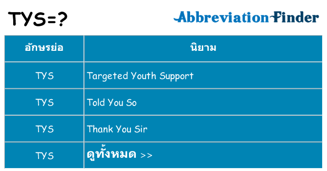 อะไรไม่ tys ถึง