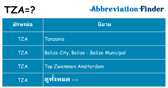 อะไรไม่ tza ถึง
