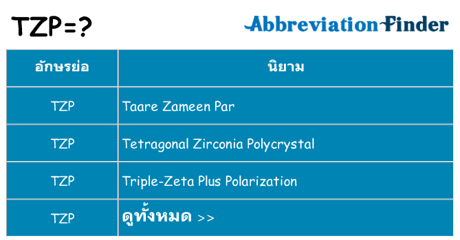 อะไรไม่ tzp ถึง
