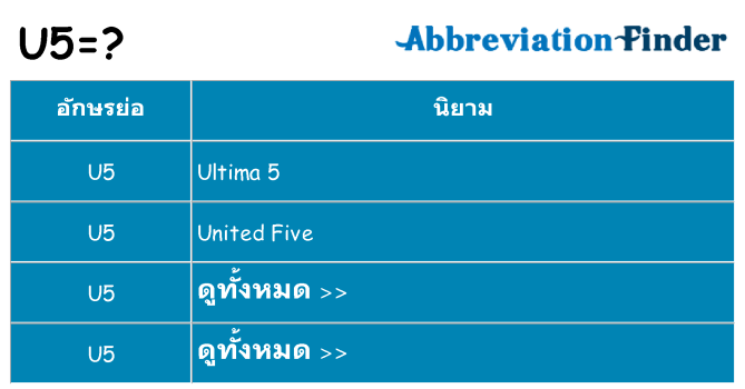 อะไรไม่ u5 ถึง