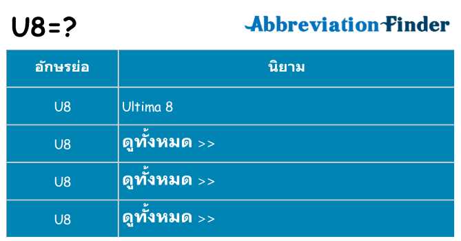 อะไรไม่ u8 ถึง