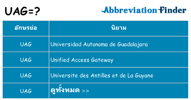 อะไรไม่ uag ถึง