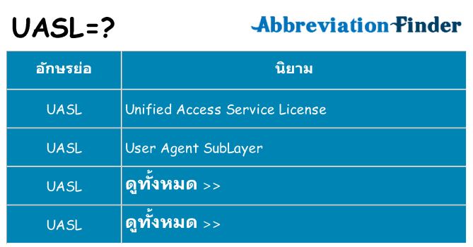 อะไรไม่ uasl ถึง