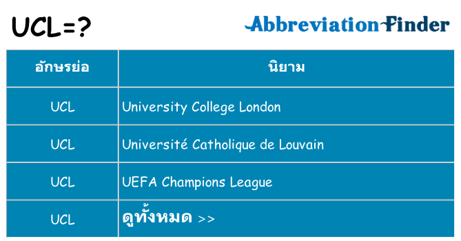อะไรไม่ ucl ถึง
