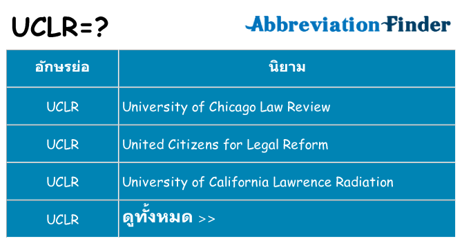 อะไรไม่ uclr ถึง