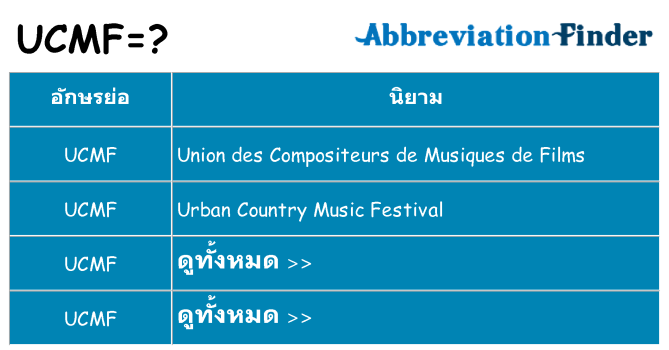 อะไรไม่ ucmf ถึง