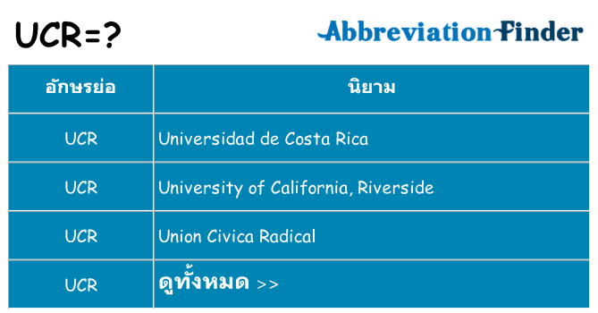 อะไรไม่ ucr ถึง