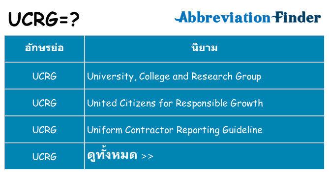 อะไรไม่ ucrg ถึง