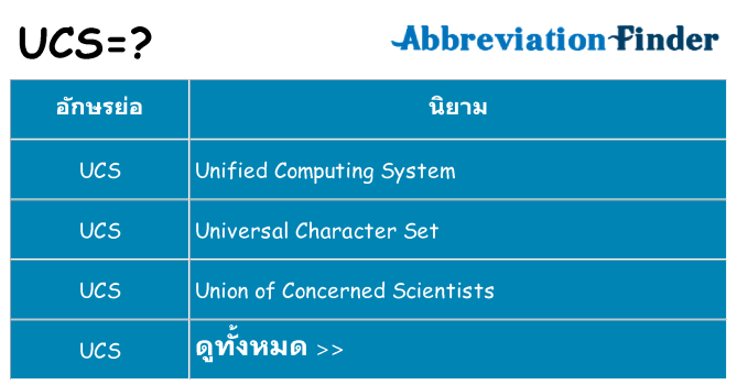 อะไรไม่ ucs ถึง