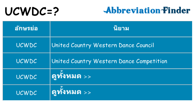 อะไรไม่ ucwdc ถึง