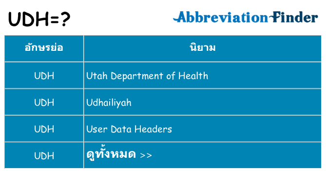 อะไรไม่ udh ถึง