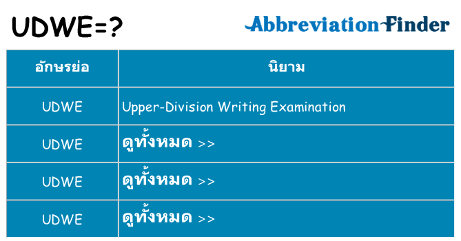 อะไรไม่ udwe ถึง