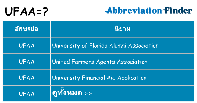 อะไรไม่ ufaa ถึง