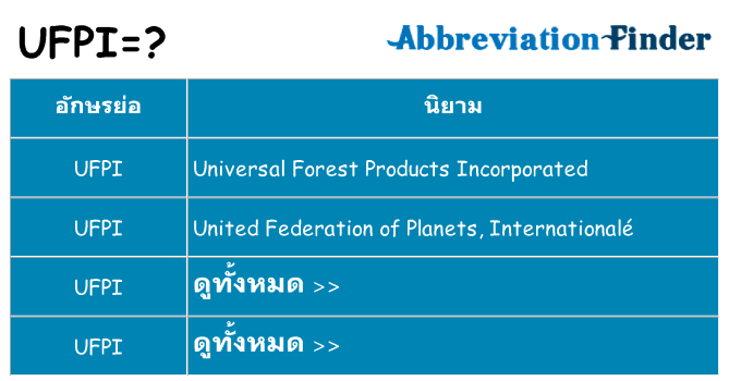 อะไรไม่ ufpi ถึง